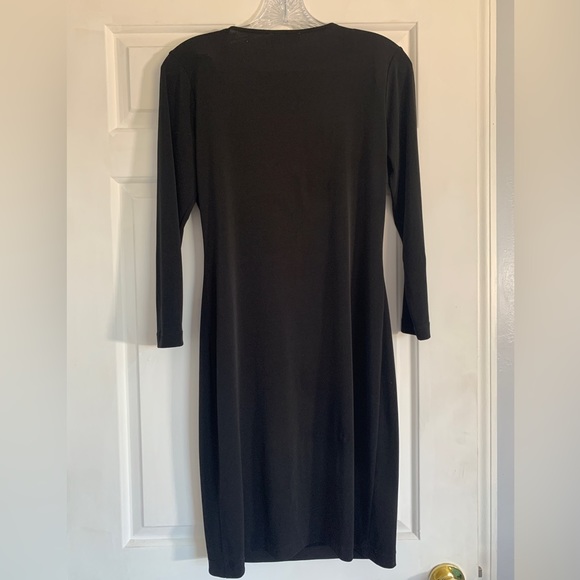 Calvin Klein Women’s Lace Up Neckline Shift Jersey Dress Size 4 Black - Picture 4 of 11